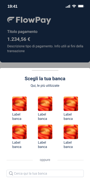 Current Open Banking bank selection screen