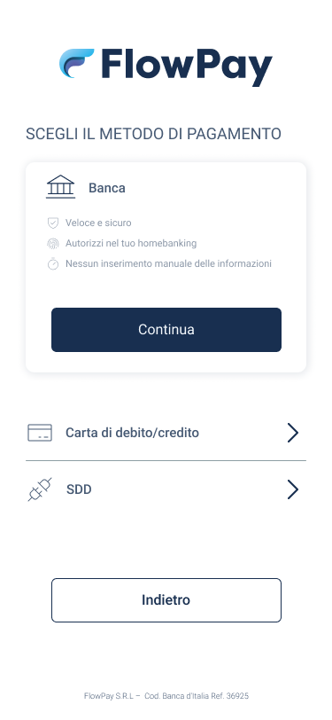 Payment method selection